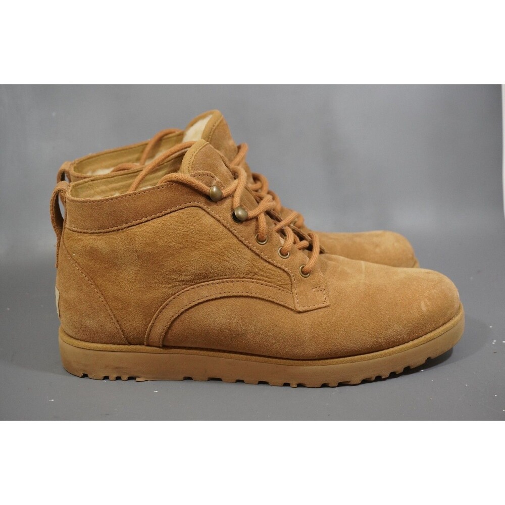 UGG Australia Bethany Chestnut Suede Sheepskin Lace Up Chukka Boot Women Size 10